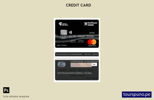 listo para imprimir plantilla de mastercard mundial del banco Raiffeisen de la R